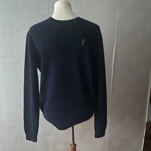 Unbranded Mens Navy Blue Long Sleeve Crew Neck Cashmere Pullover Sweater Size M